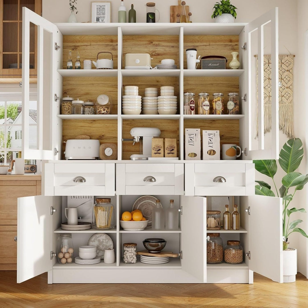 Le charme du rangement avec ce commode avec tiroirs, avec portes, coloris blanc