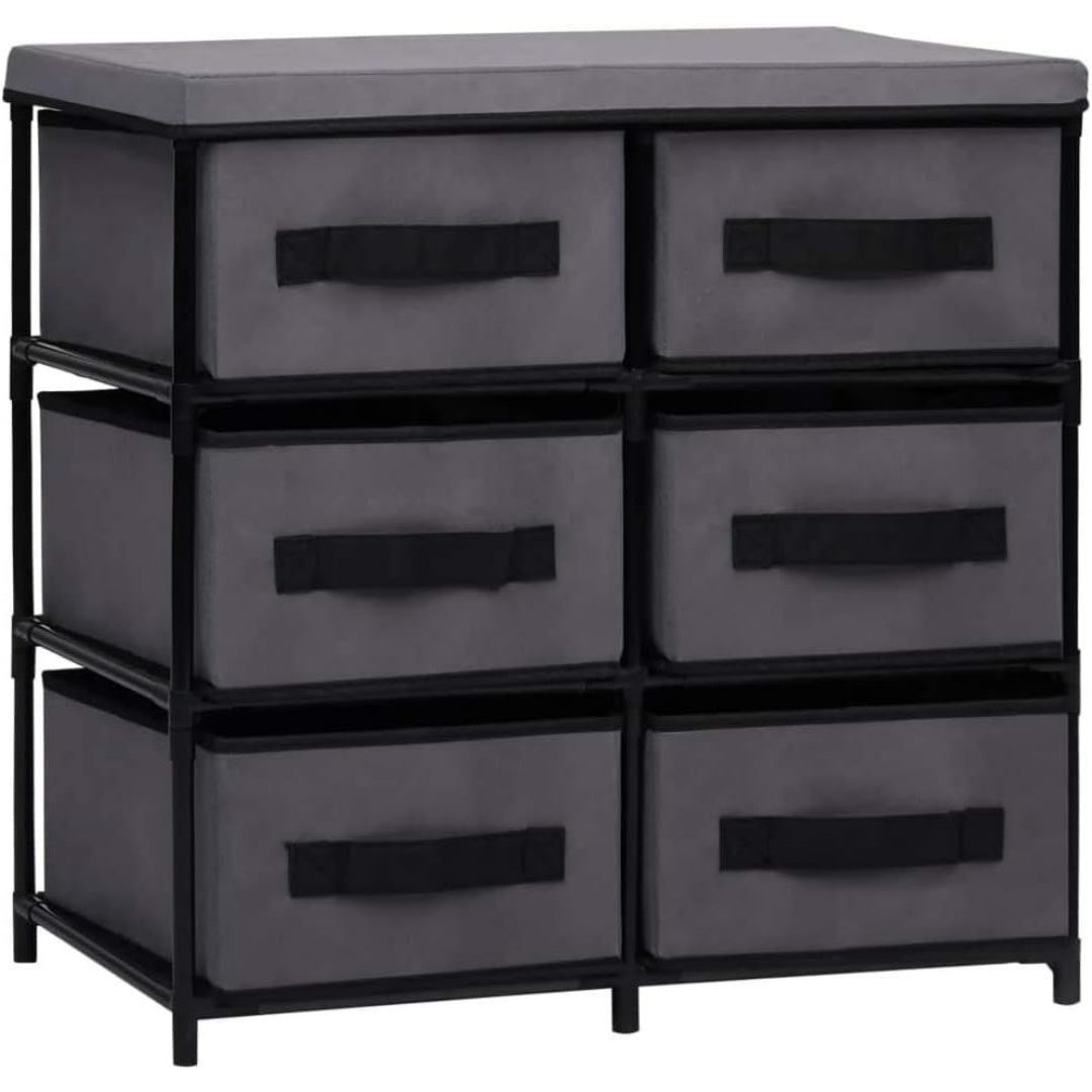 Une silhouette equilibree pour ce commode avec tiroirs, teinte gris