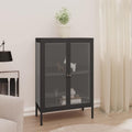 Une touche de caractere, buffet avec portes, avec etageres dans un ton gris et anthracite