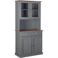 Le charme du rangement avec ce buffet avec tiroirs, avec portes, coloris gris et naturel