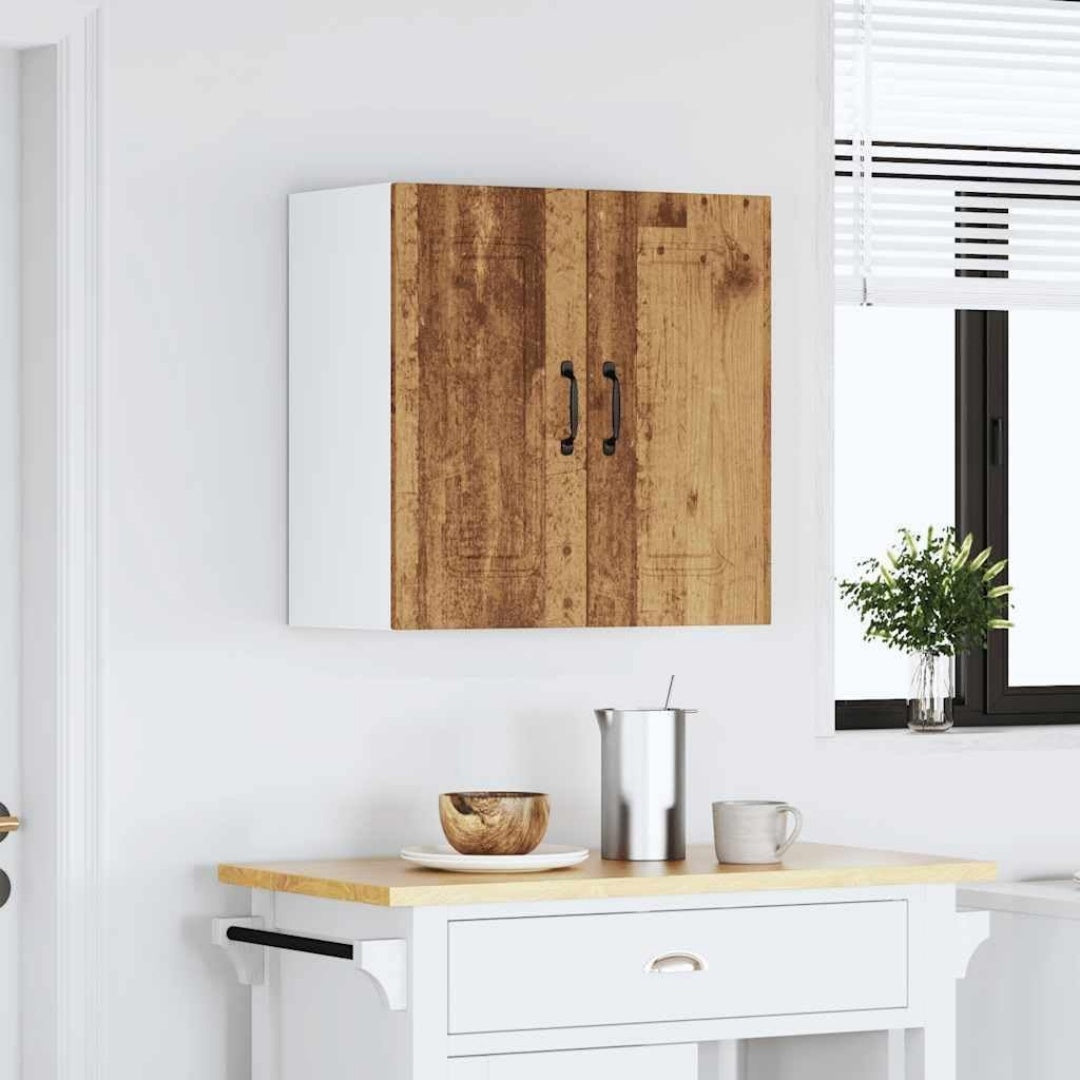 Une silhouette equilibree pour ce buffet avec tiroirs, avec portes, teinte blanc et bois naturel