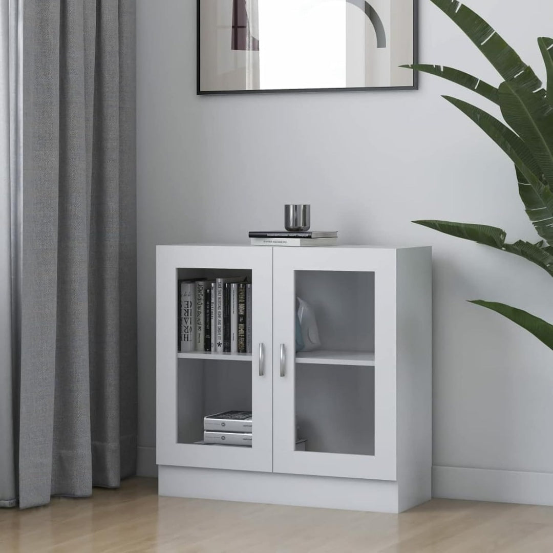 Une silhouette equilibree pour ce bibliotheque avec portes, avec etageres, teinte blanc