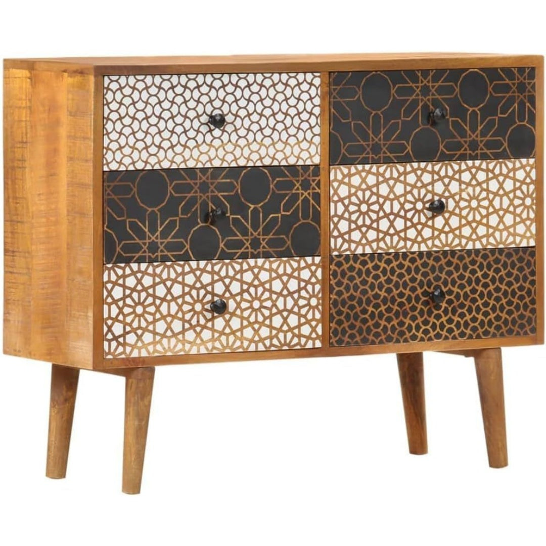 Pour un interieur harmonieux, buffet avec tiroirs, avec portes en finition bois naturel