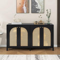Pour un interieur harmonieux, buffet avec portes, avec etageres en finition noir