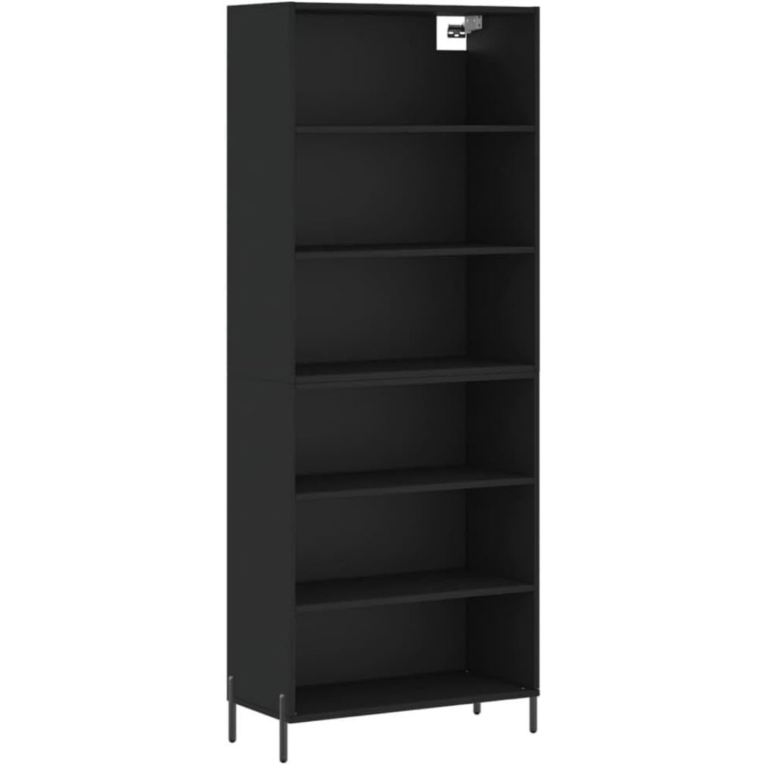 Le charme du rangement avec ce buffet aux accents metalliques, a l'aspect bois, coloris noir et bois naturel