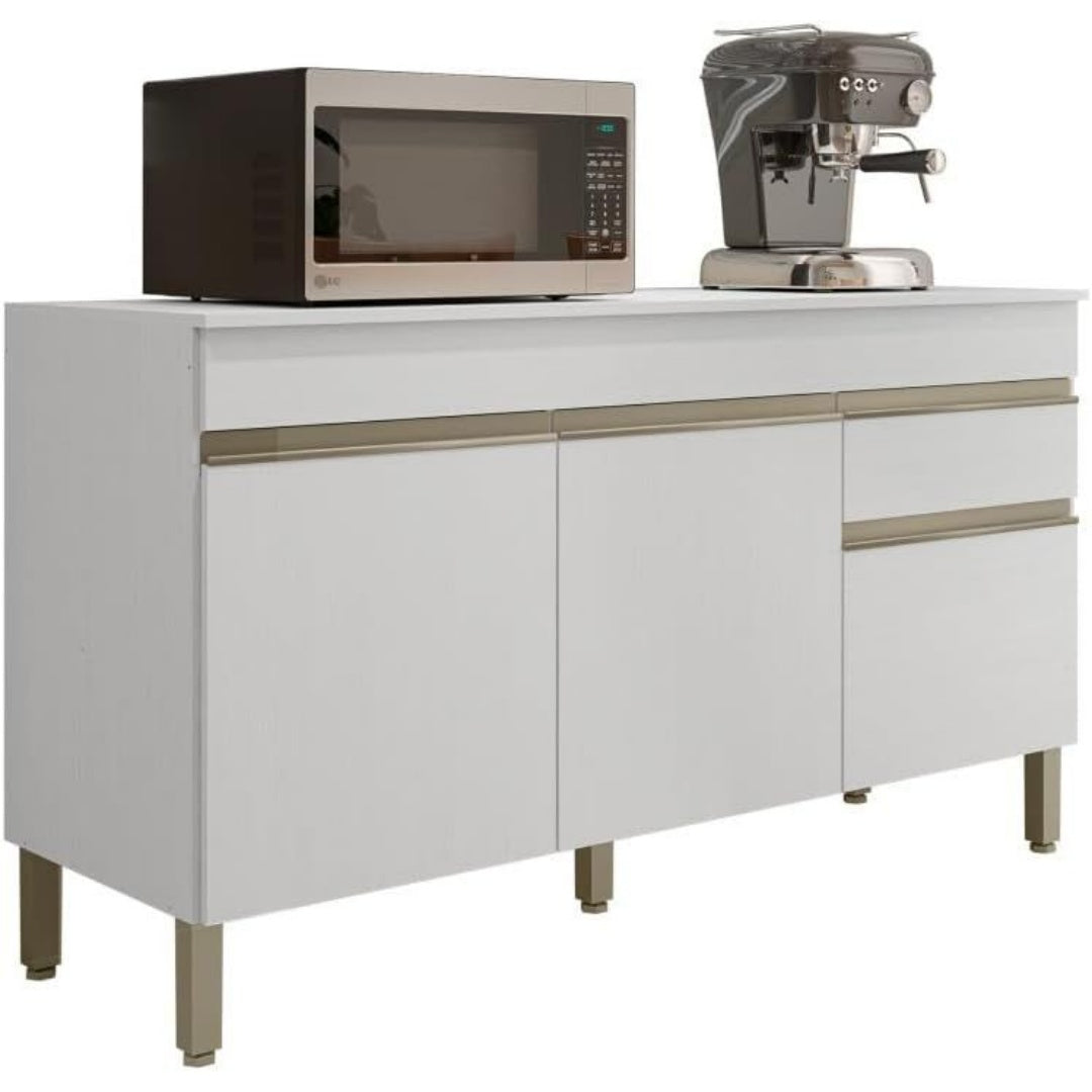 Le charme du rangement avec ce buffet avec tiroirs, avec portes, coloris blanc