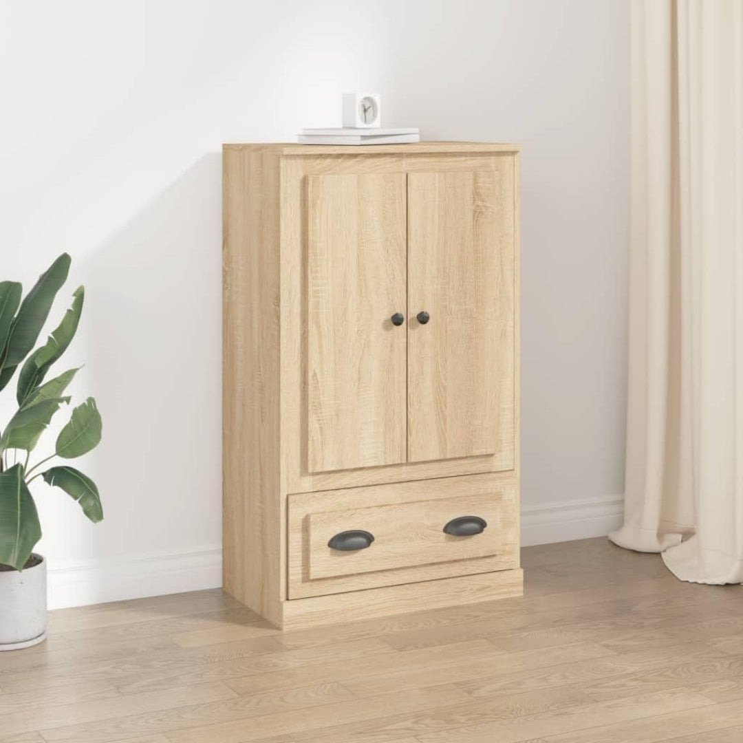 Une touche de caractere, buffet avec tiroirs, avec portes dans un ton chene et bois naturel