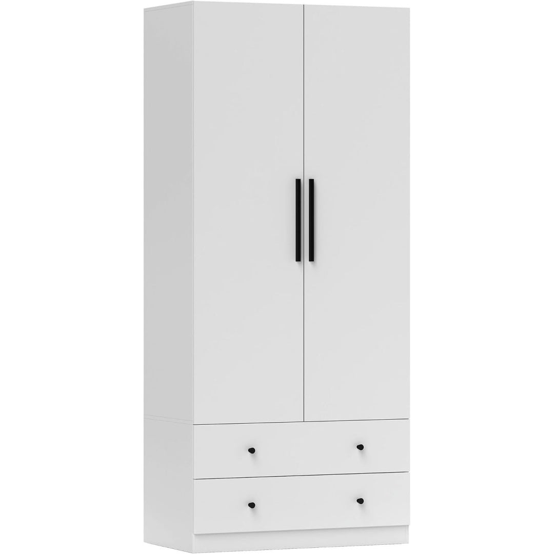 Un espace mieux organise grace a ce commode avec tiroirs, avec portes, finition blanc et vert