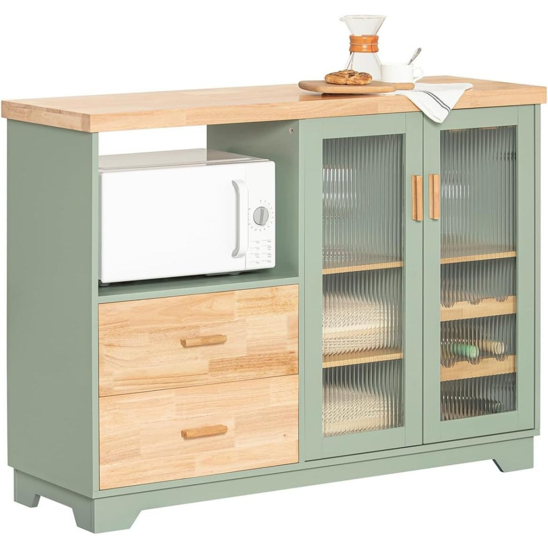 Une touche de caractere, buffet avec tiroirs, avec portes dans un ton naturel et bois naturel