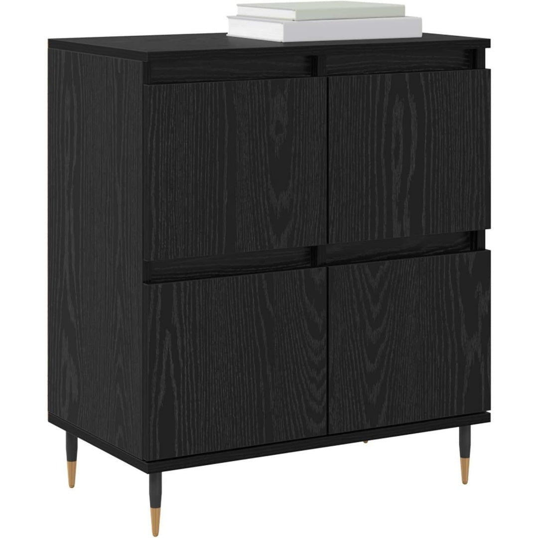 Une touche de caractere, armoire avec portes, a l'aspect bois dans un ton noir et chene